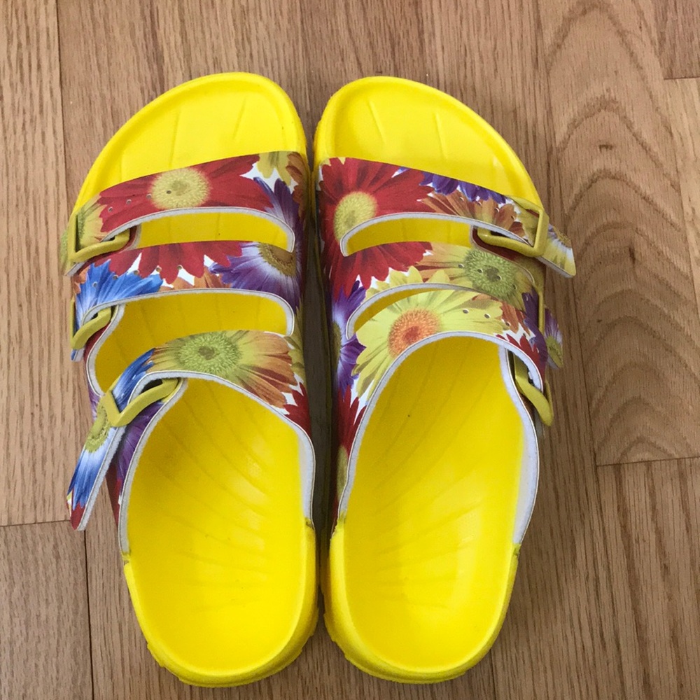 Yellow floral berkenstocks